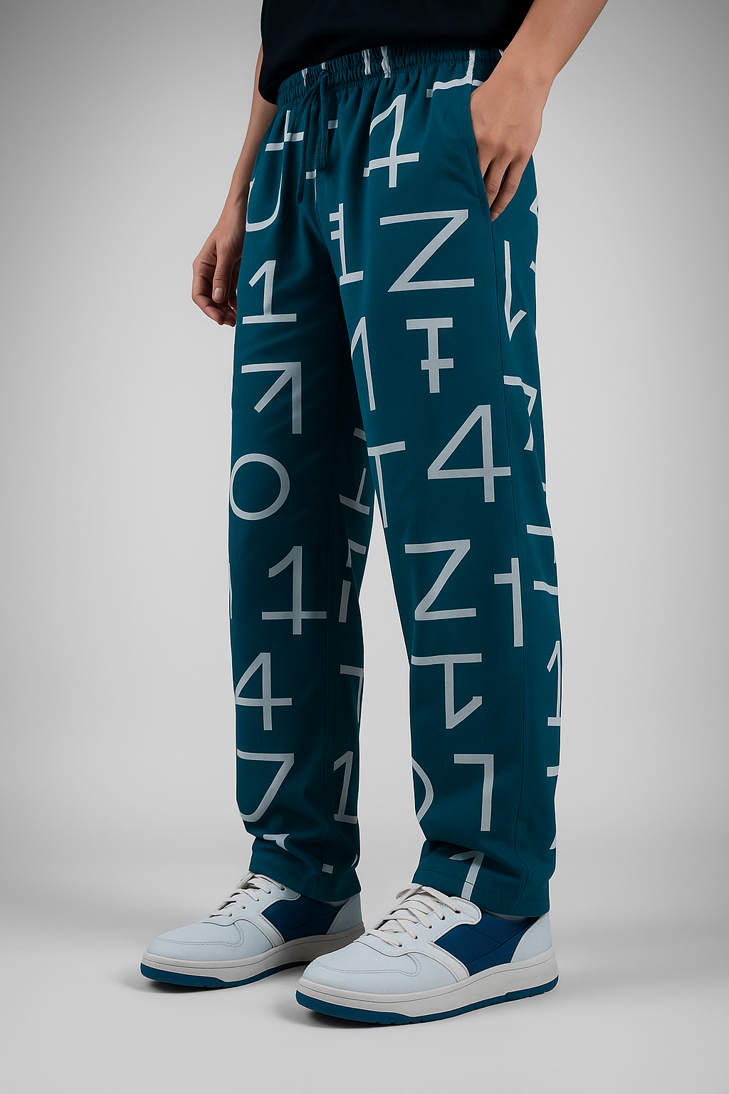 Teal Matrix Track Pants